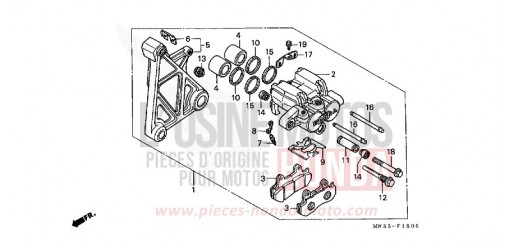 ETRIER DE FREIN ARRIERE GL1500K de 1989